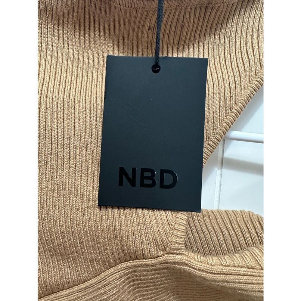 Revolve NBD kiera cutout turtleneck ribbed sweater tan size extra small - Picture 4 of 6